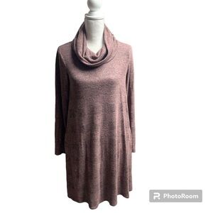 Apt 9 dark pink cowlneck dress size small long sleeve has pockets